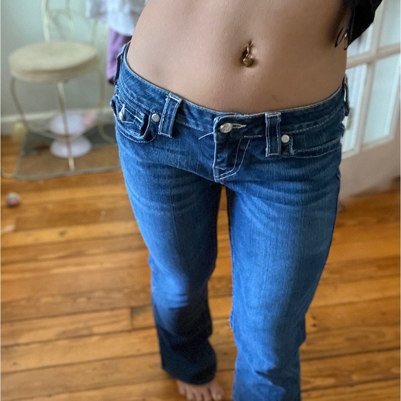 Vintage 28W Rhinestone Y2K True Religion Boot Leg Flares - Picture 5 of 5